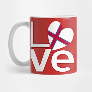 Red White Faroe Islands LOVE Mug